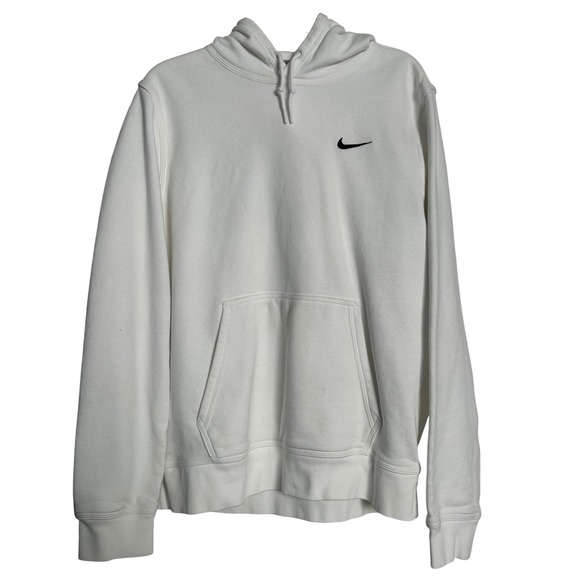 Nike White Hoodie Women's Large Minimalist Swoosh Athletic Cozy Winter Fall - Picture 1 of 9